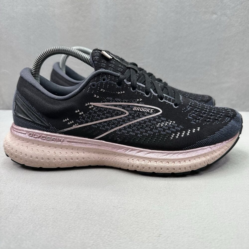 Womens Size 9.5 (B) Brooks Glycerin 19 Shoes Black/Pink Athletic Running Sneaker